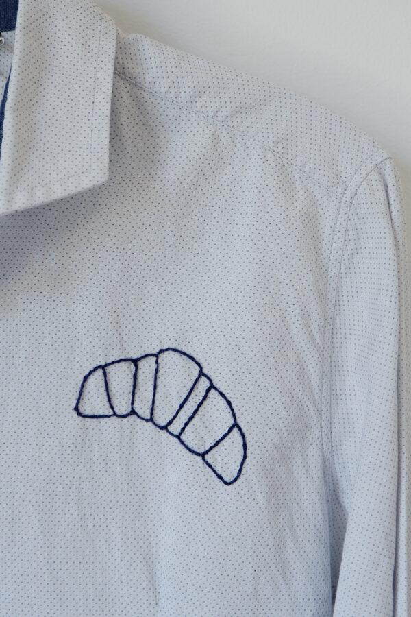 Camicia colazione bianca e azzurra - immagine 5